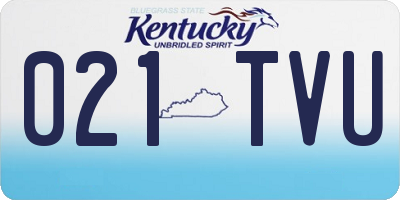 KY license plate 021TVU