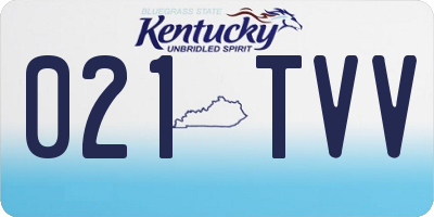 KY license plate 021TVV