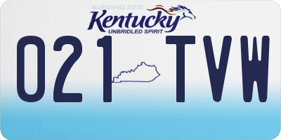 KY license plate 021TVW