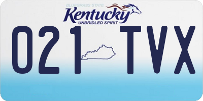 KY license plate 021TVX
