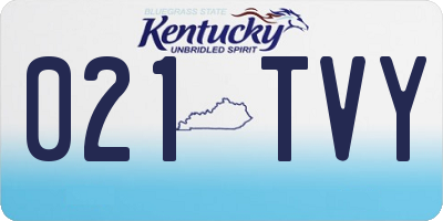 KY license plate 021TVY