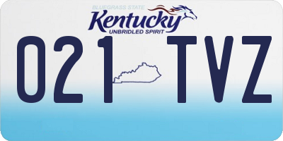KY license plate 021TVZ