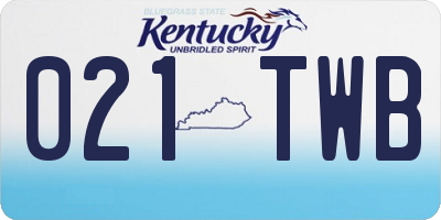 KY license plate 021TWB
