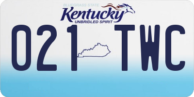 KY license plate 021TWC