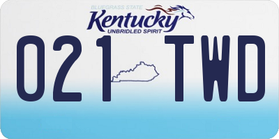 KY license plate 021TWD
