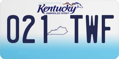 KY license plate 021TWF