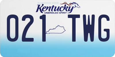 KY license plate 021TWG