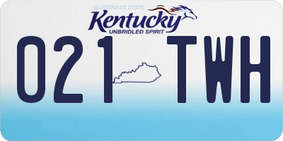 KY license plate 021TWH