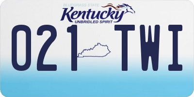 KY license plate 021TWI