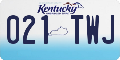 KY license plate 021TWJ