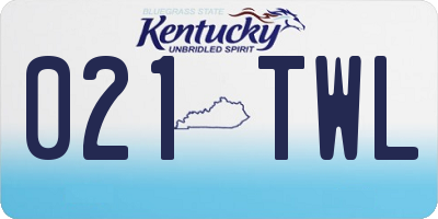 KY license plate 021TWL