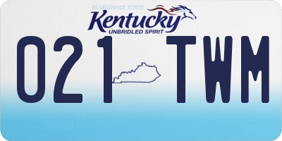 KY license plate 021TWM