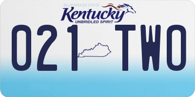 KY license plate 021TWO