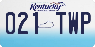 KY license plate 021TWP