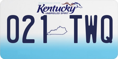 KY license plate 021TWQ