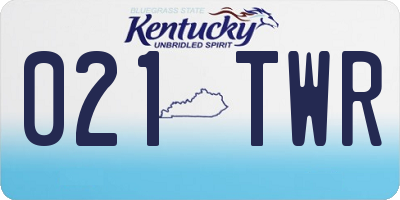 KY license plate 021TWR