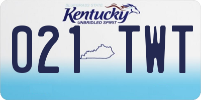 KY license plate 021TWT