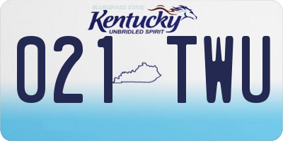 KY license plate 021TWU
