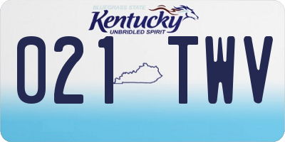 KY license plate 021TWV