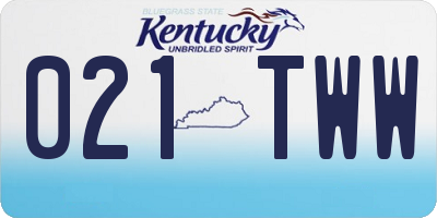KY license plate 021TWW