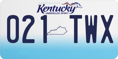 KY license plate 021TWX