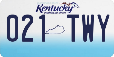 KY license plate 021TWY