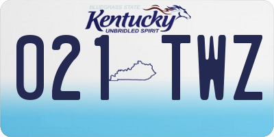 KY license plate 021TWZ