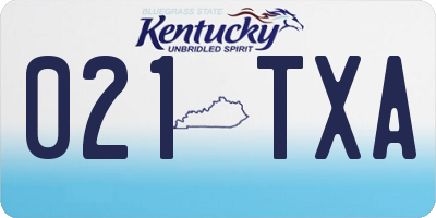 KY license plate 021TXA