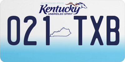 KY license plate 021TXB