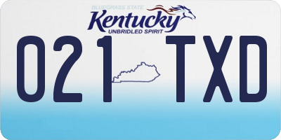 KY license plate 021TXD