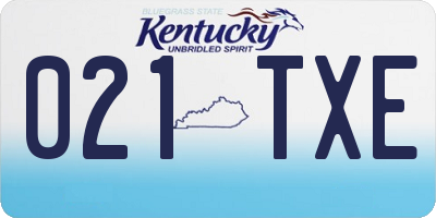 KY license plate 021TXE