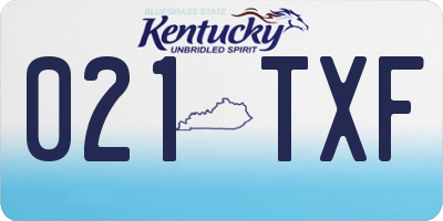 KY license plate 021TXF