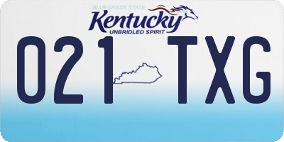 KY license plate 021TXG