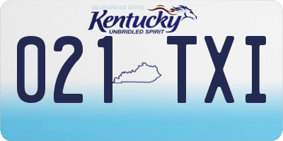 KY license plate 021TXI