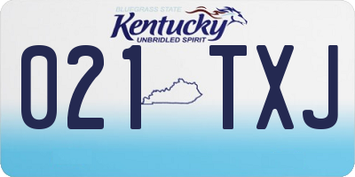 KY license plate 021TXJ