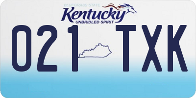 KY license plate 021TXK