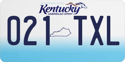 KY license plate 021TXL