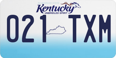 KY license plate 021TXM