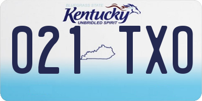 KY license plate 021TXO