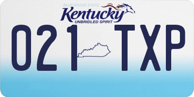 KY license plate 021TXP