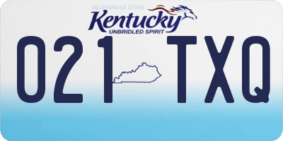 KY license plate 021TXQ