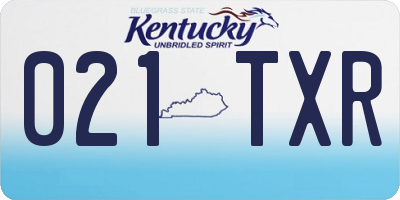 KY license plate 021TXR