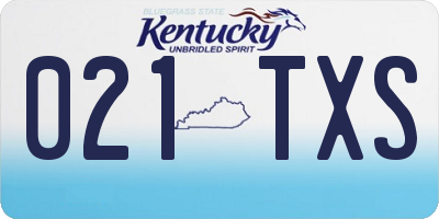 KY license plate 021TXS