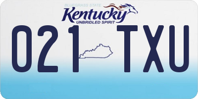 KY license plate 021TXU