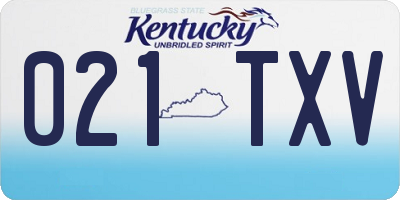 KY license plate 021TXV