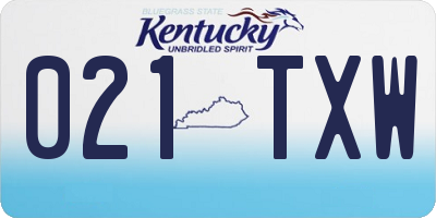 KY license plate 021TXW