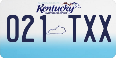 KY license plate 021TXX