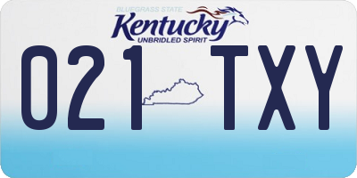 KY license plate 021TXY