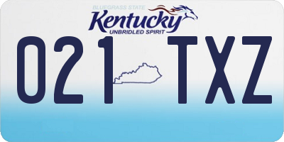 KY license plate 021TXZ