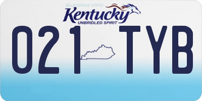 KY license plate 021TYB